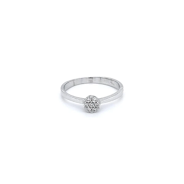 Ring with White Gold Zircons