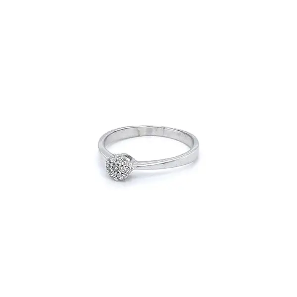 Ring with White Gold Zircons