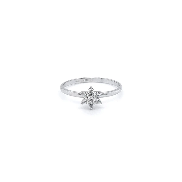 Ring with White Gold Zircons