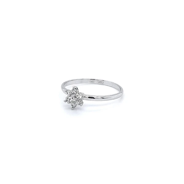 Ring with White Gold Zircons