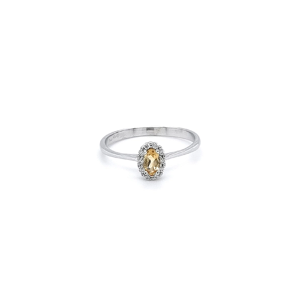 Ring with Citrine from White Gold