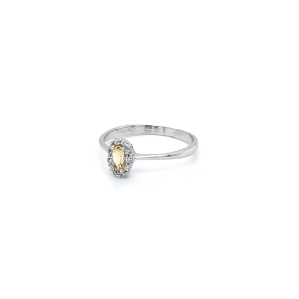 Ring with Citrine from White Gold
