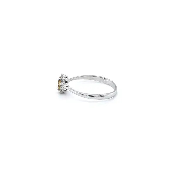 Ring with Citrine from White Gold