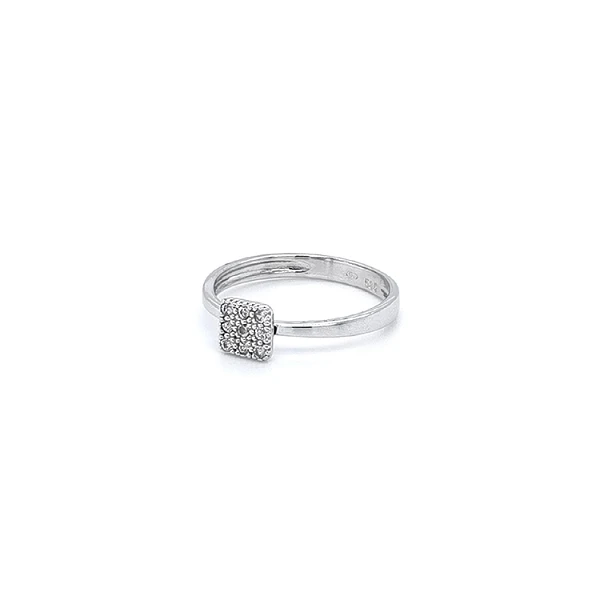 Ring with White Gold Zircons