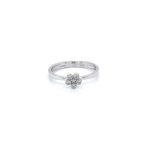 Ring with White Gold Zircons