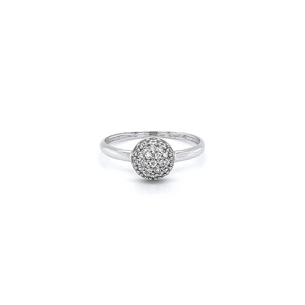 Ring with White Gold Zircons