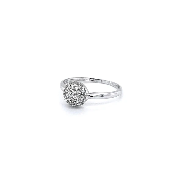 Ring with White Gold Zircons
