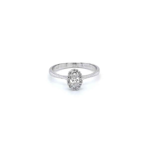 Ring with White Gold Zircons