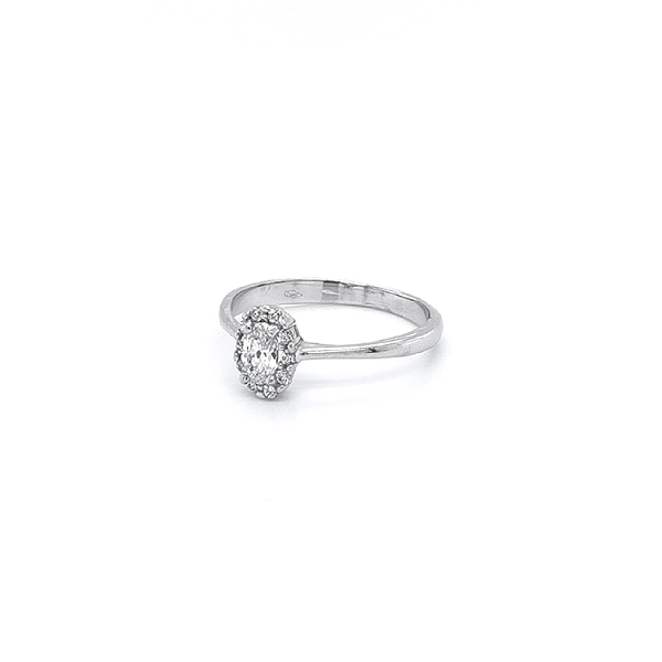 Ring with White Gold Zircons