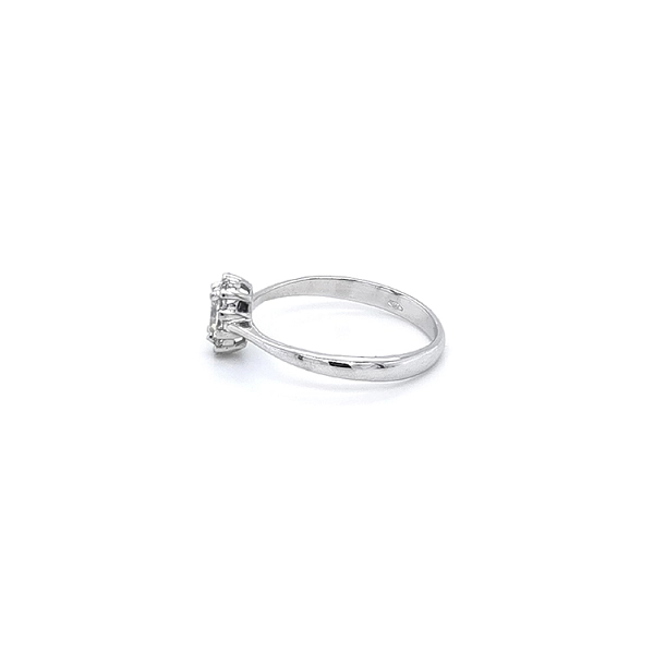 Ring with White Gold Zircons