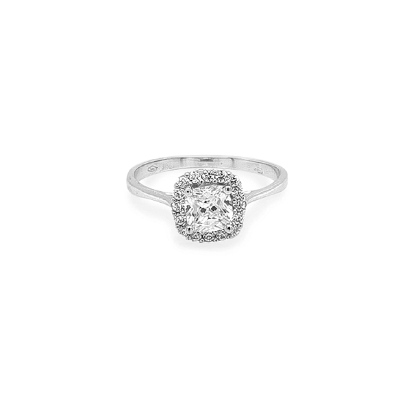 Gold Engagement Ring with Zircones