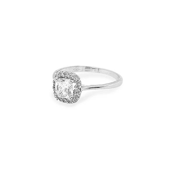 Gold Engagement Ring with Zircones