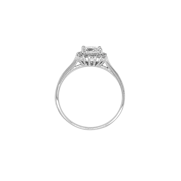 Gold Engagement Ring with Zircones
