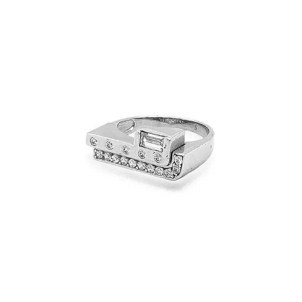 Gold Ring with Zircons