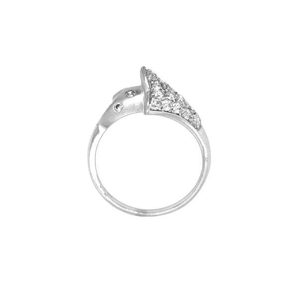 Ring with White Gold Zircons