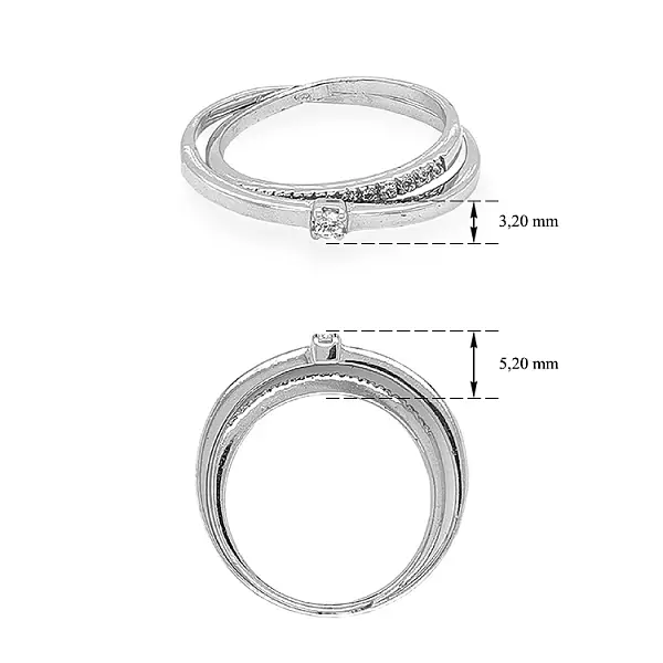 Gold Ring with Zircons