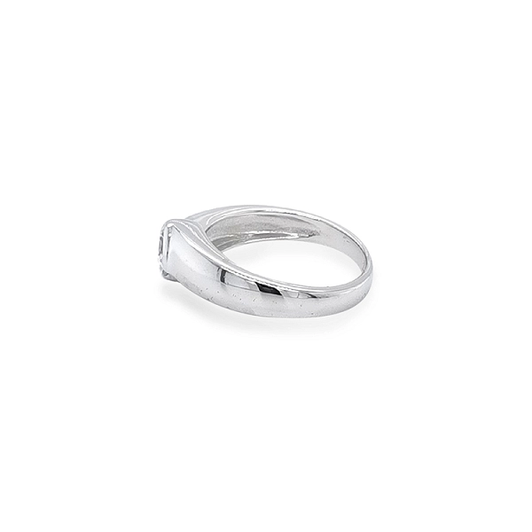 Gold Engagement Ring with Zircon