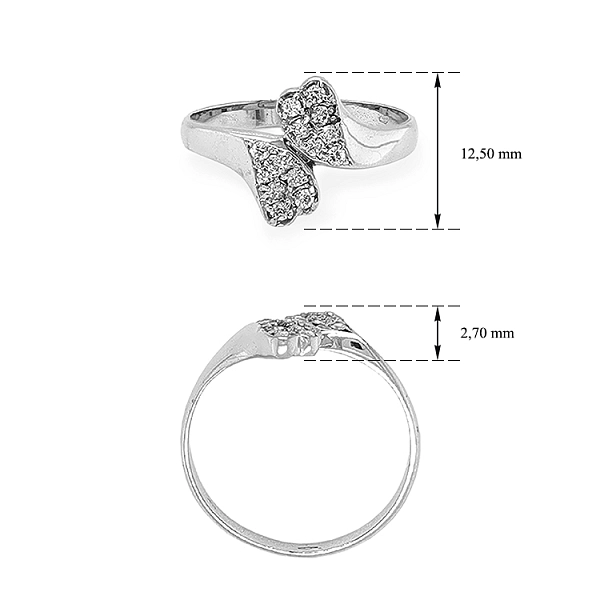 Gold Ring with Zircons