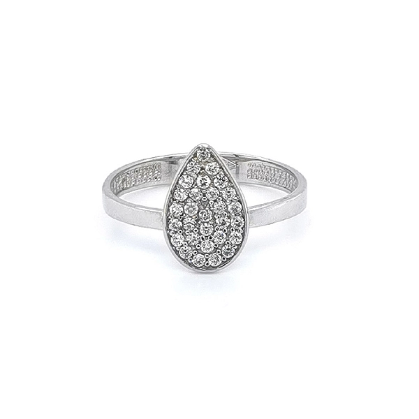 Ring with White Gold Zircons