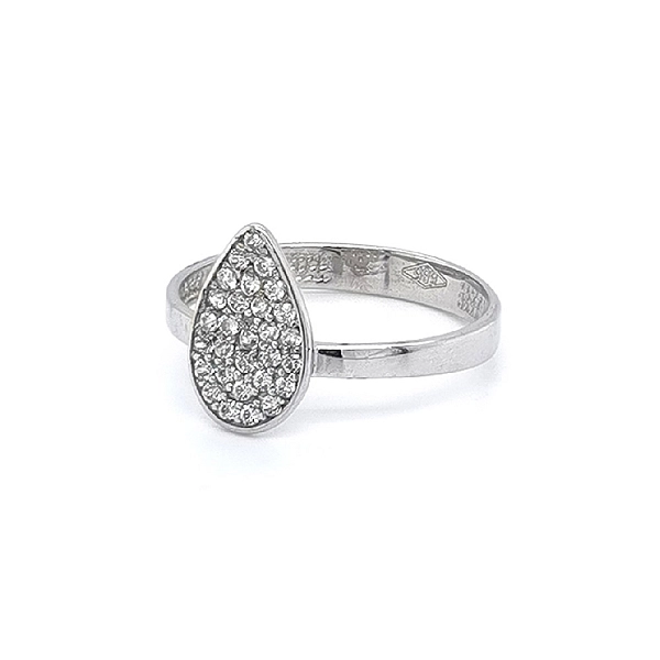 Ring with White Gold Zircons