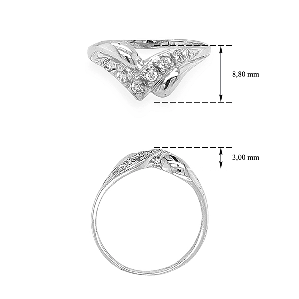 Gold Ring with Zircons