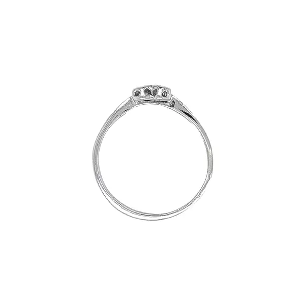 Gold Ring with Zircones in Heart Shape