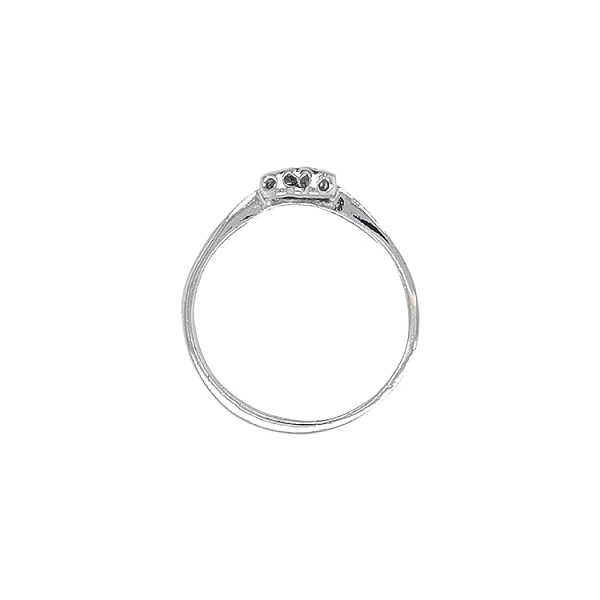 Gold Ring with Zircones in Heart Shape