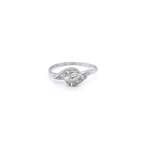 Ring with White Gold Zircons