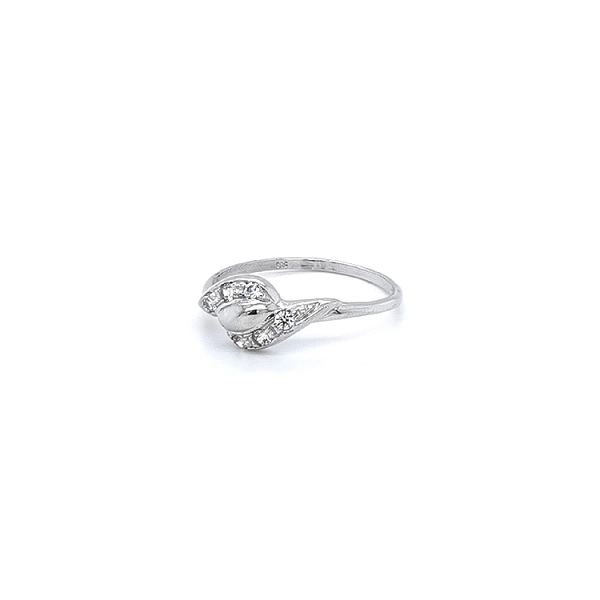 Ring with White Gold Zircons