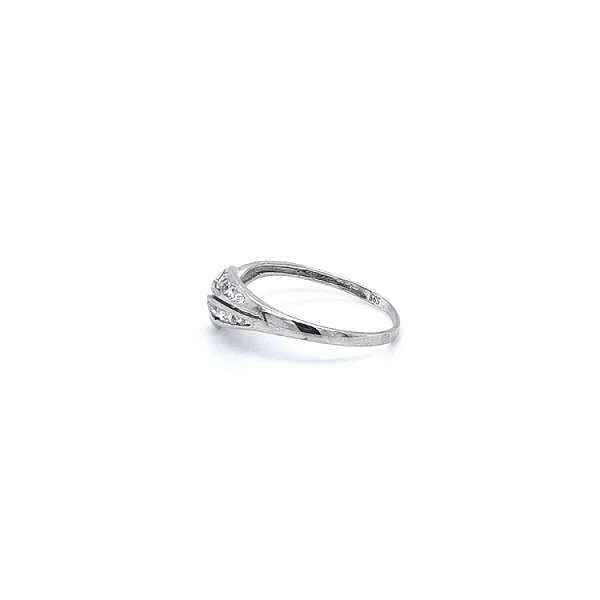 Ring with White Gold Zircons
