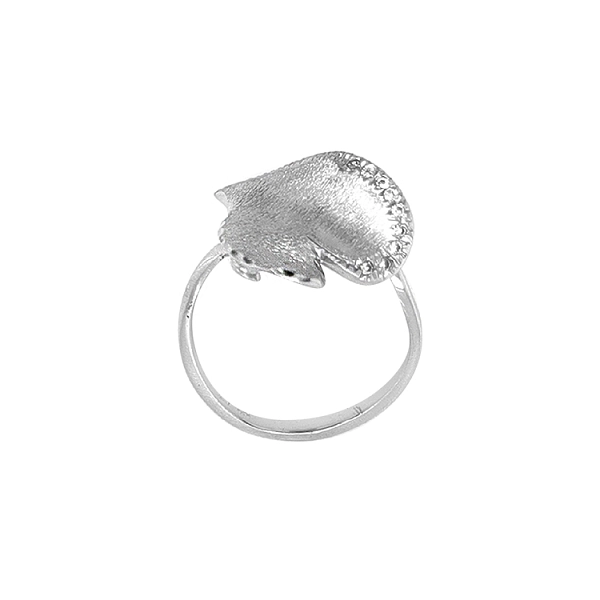 Gold Ring in Heart Shape with Zircones