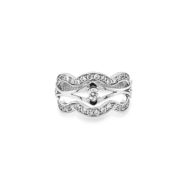 Gold Ring with Zircons