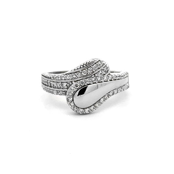 Ring with White Gold Zircons