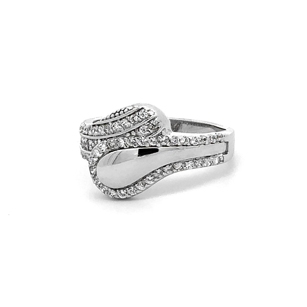 Ring with White Gold Zircons