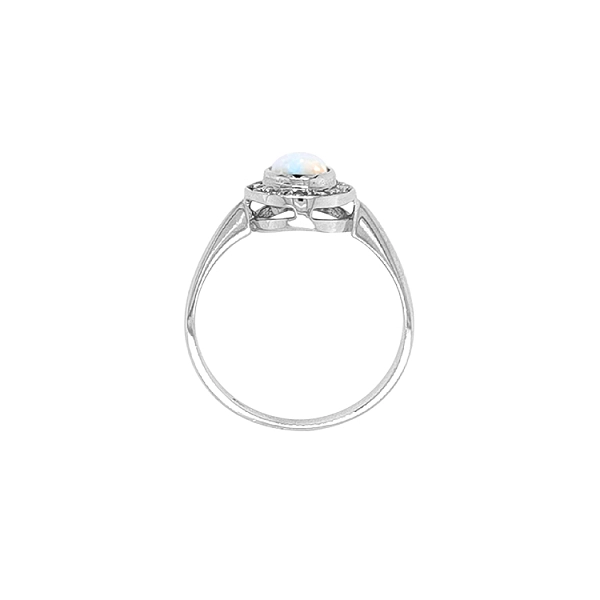 Gold Ring with Opal and Zircones