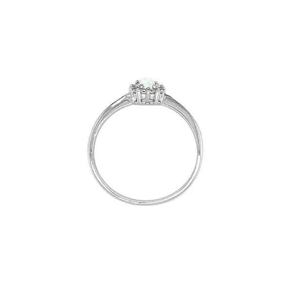 Gold Ring with Opal and Zircones