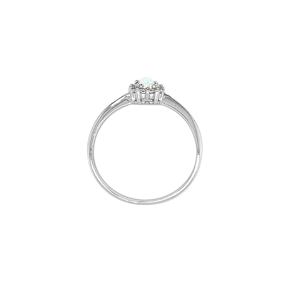 Gold Ring with Opal and Zircones