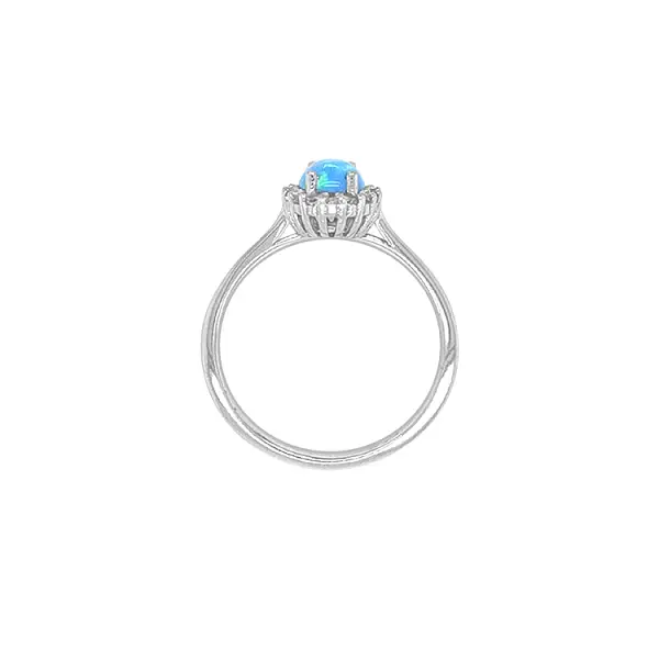Gold Ring with Opal and Zircones