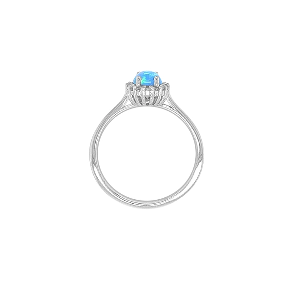 Gold Ring with Opal and Zircones