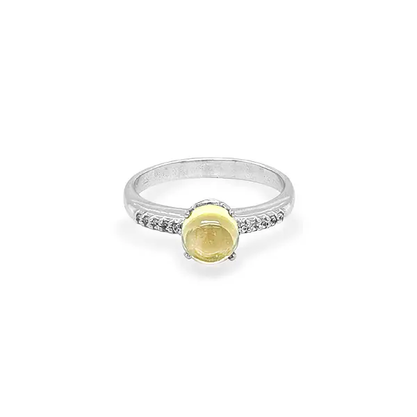 Gold Ring with Quartz and Zirconias