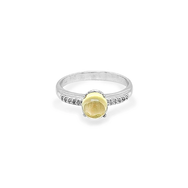 Gold Ring with Quartz and Zirconias