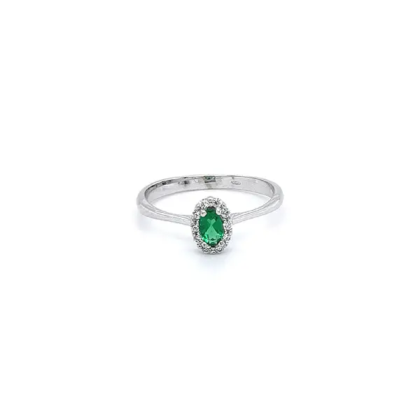 White Gold Emerald Ring