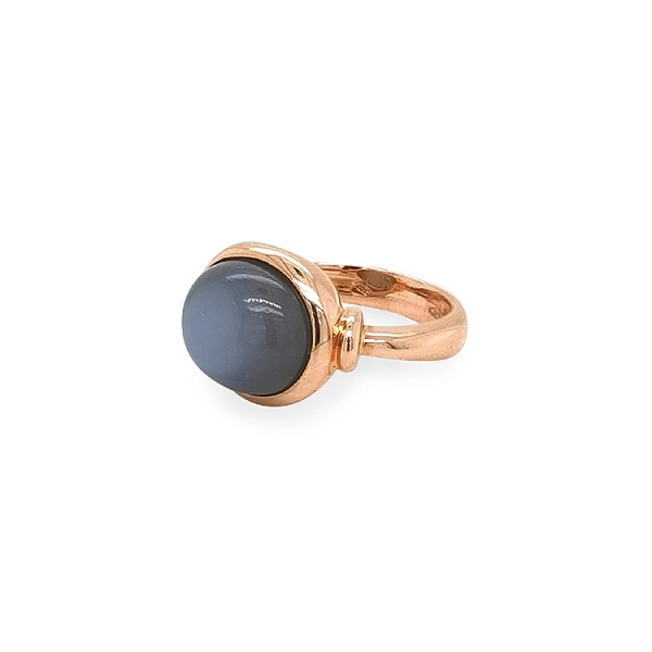 Gold Ring with Grey Quartz