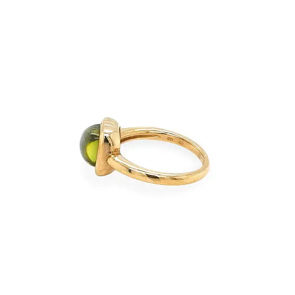 Golden Ring with Green Quartz