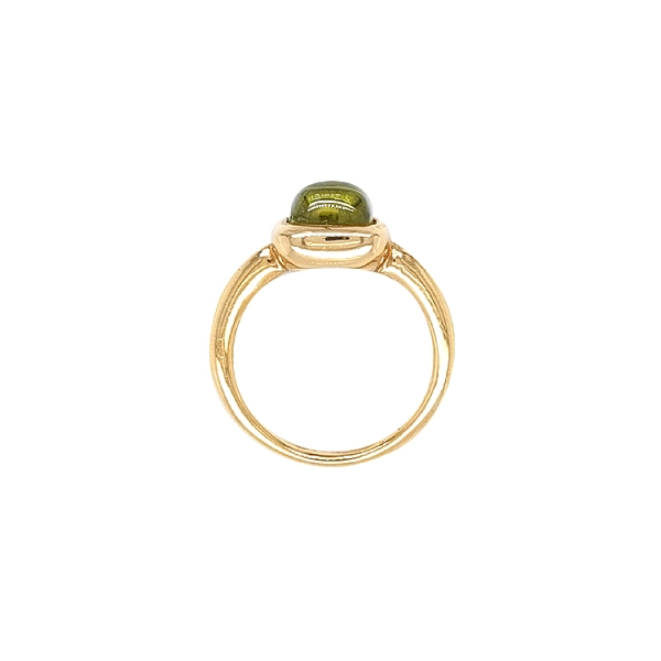 Golden Ring with Green Quartz