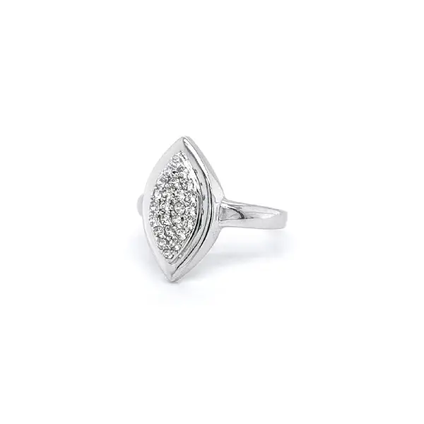 Ring with White Gold Zircons