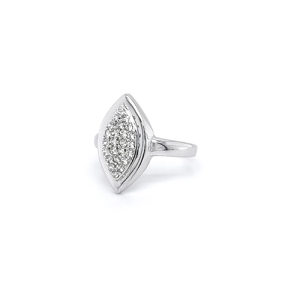 Ring with White Gold Zircons