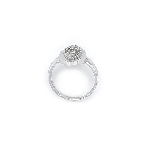 Ring with White Gold Zircons