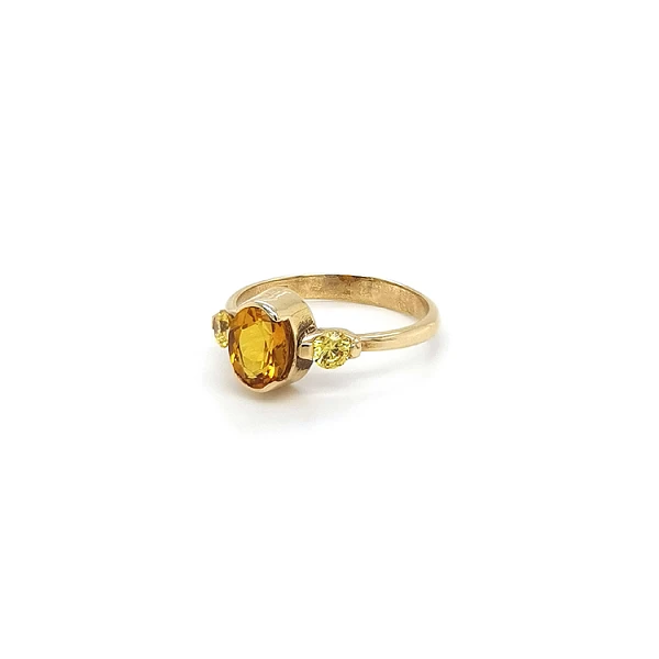 Gold Ring with Yellow Stone