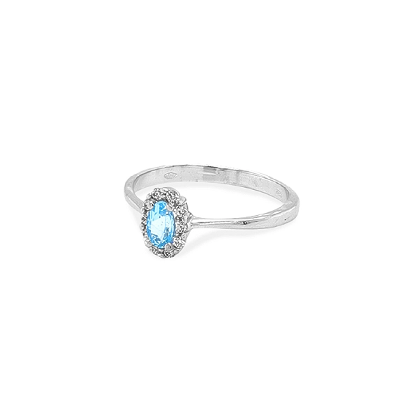 Gold Ring with Blue Zircon